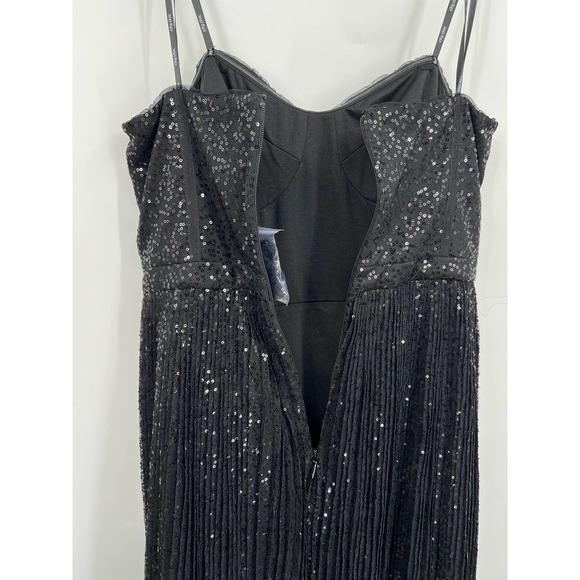 City Chic Luxe NWT Black Sequin Pleated Aurora Fit & Flare Maxi Midi Dress Sz 12 - Picture 13 of 15